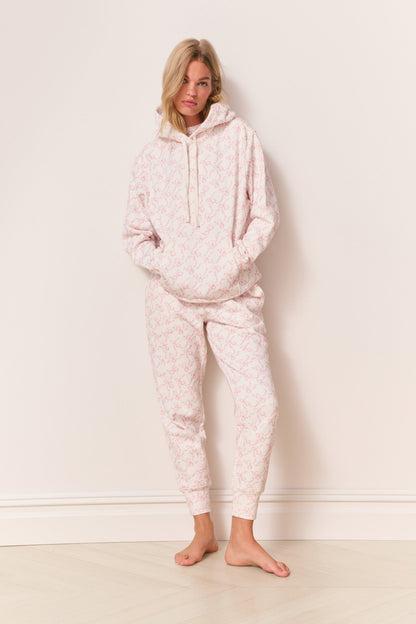 Nacova Floral Cotton Hoodie - PEONY SUGAR