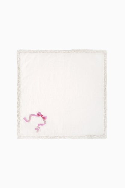 Embroidered Napkins - Set of 4 - PINK RIBBON