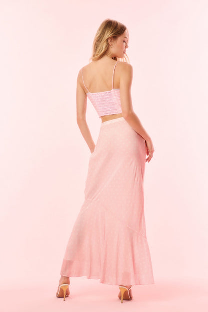 Tesleigh Chiffon Polkadot Maxi Skirt
