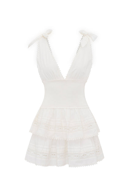 Soira Heart Eyelet Lace Mini Dress