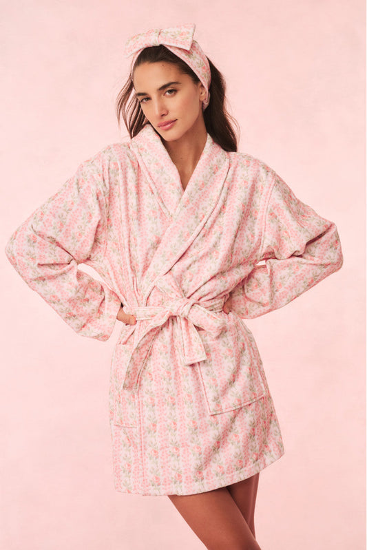 Indie Cotton Bath Robe-STRAWBERRY MACARO0N