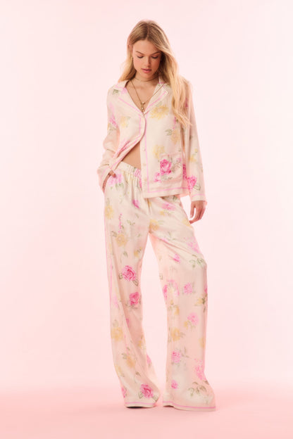 Renetta Satin Floral Top