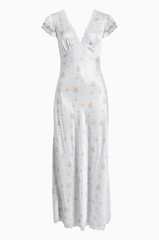 Theodore Silk-Blend Floral Maxi Dress - SKYLIGHT BLUE